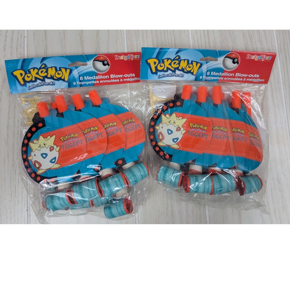 DesignWare Pokemon Party Favors 16 Blue Togepi Vintage Medallion Blow-outs